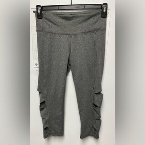 Champion Gray Capri Leggings with Side Cutout Ruching Medium